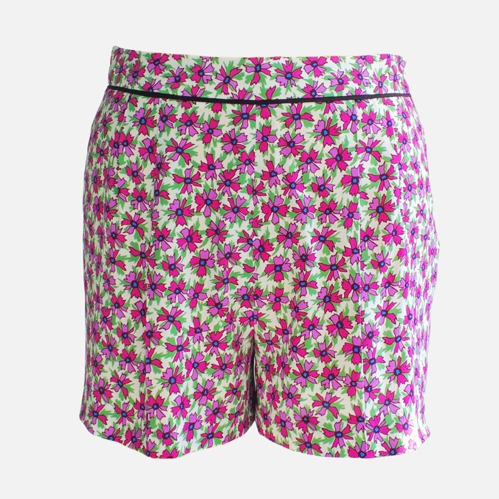 Miu Miu Cream/Liliac/Green Print Tamaris Mini/Short Shorts Size US4/40IT $715.00